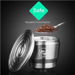 High Quality Nespresso Coffee Machine Compatible Reusable Refillable Stainless Steel Coffee Pod Capsule